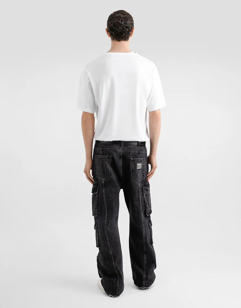 Cotton T-shirt with hand and coffee print