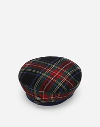 Wool-blend tartan beret