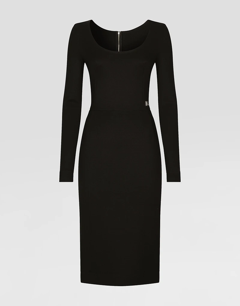Milano rib calf-length dress with DG logo