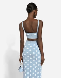 Viscose bralette top with jacquard DG logo