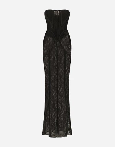 Long lace corset dress