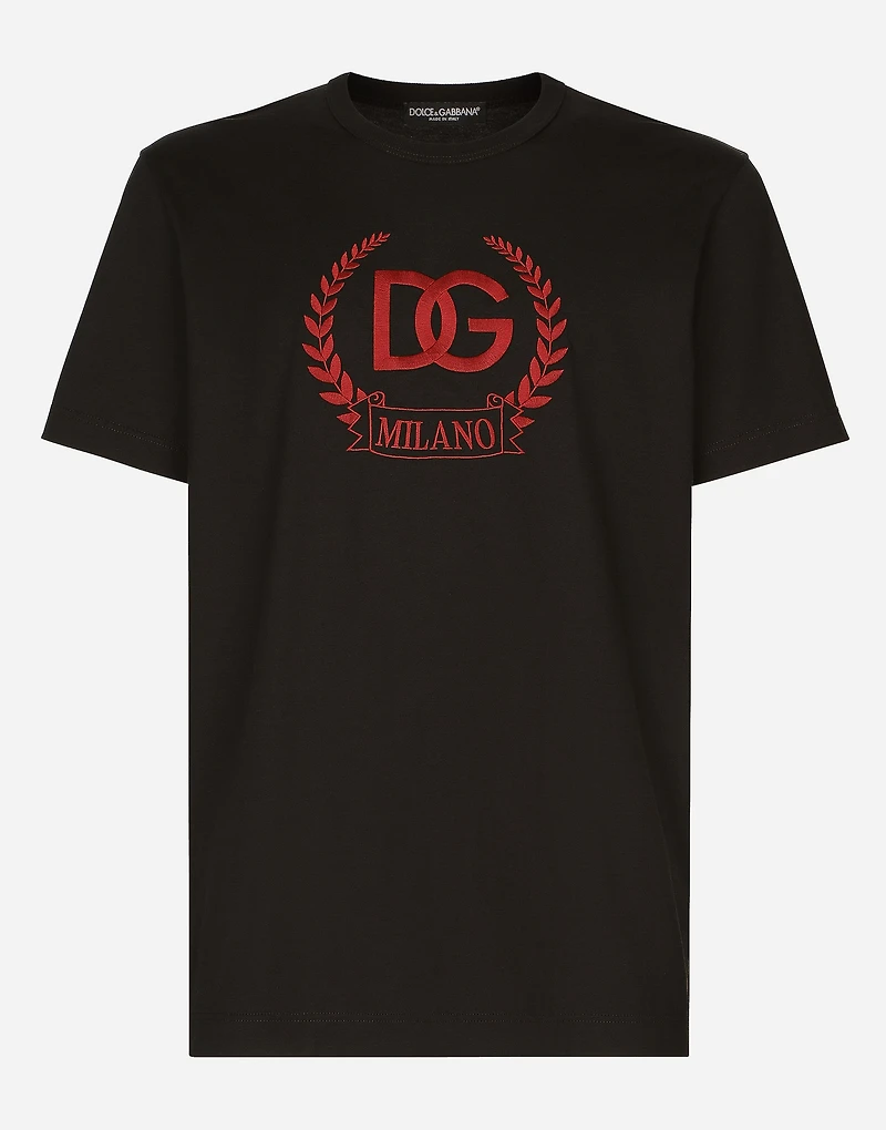 Cotton T-shirt with DG Milano logo embroidery