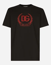 Cotton T-shirt with DG Milano logo embroidery
