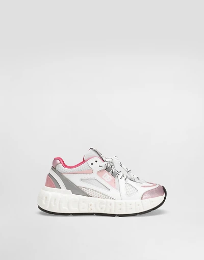 Nylon and mesh sneakers
