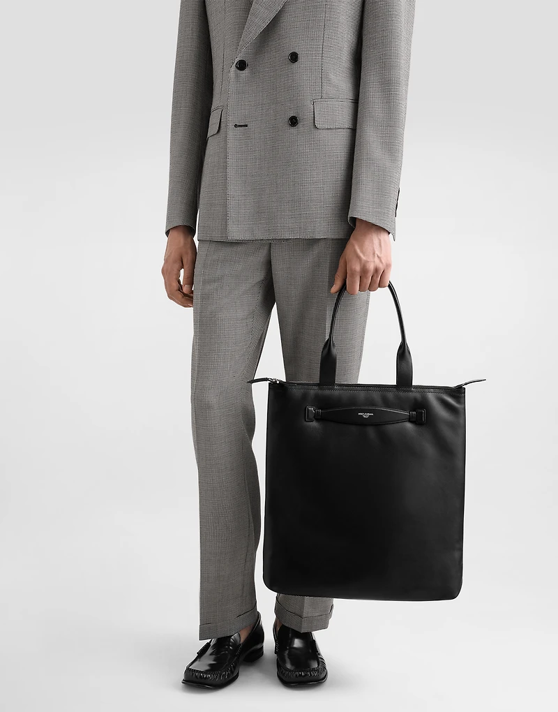 Calfskin nappa leather shopper