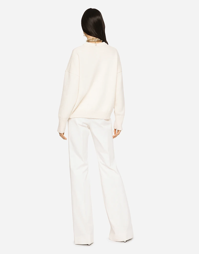 Cashmere sweater with flocked DG logo