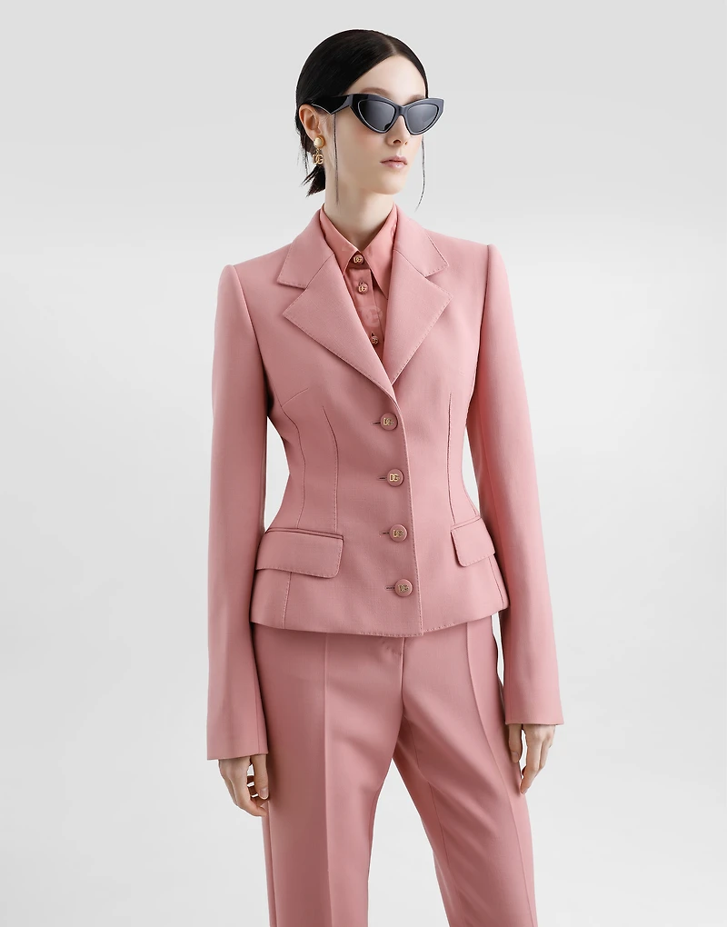 Single-breasted wool crepe Dolce jacket