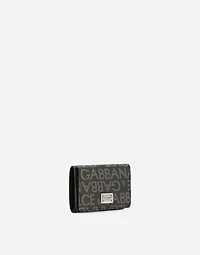 Coated jacquard French flap wallet