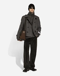 Double-breasted cashmere-blend pea coat