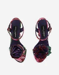 Jacquard platform sandals