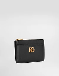Calfskin card holder with DG logo