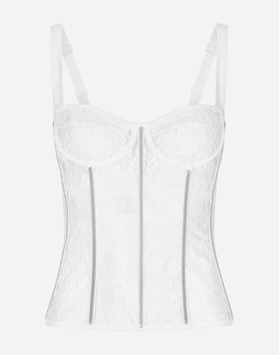 Lace lingerie bustier with straps