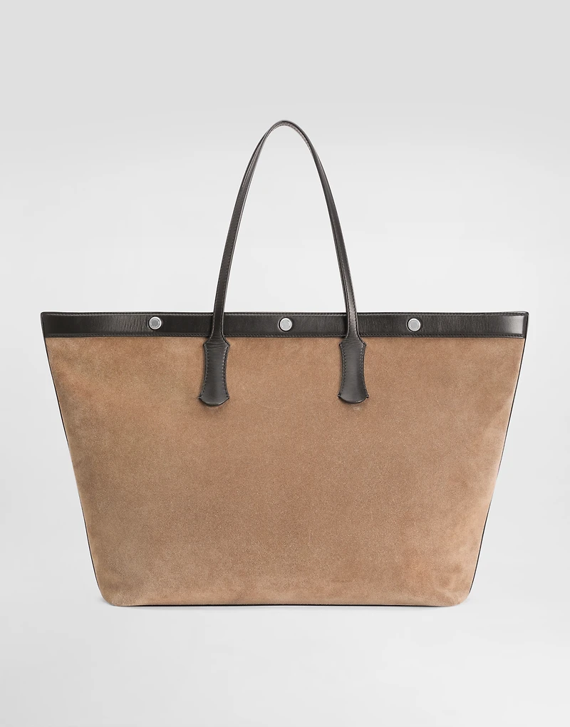 Atene split calfskin and leather shopping bag