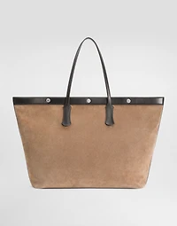 Atene split calfskin and leather shopping bag