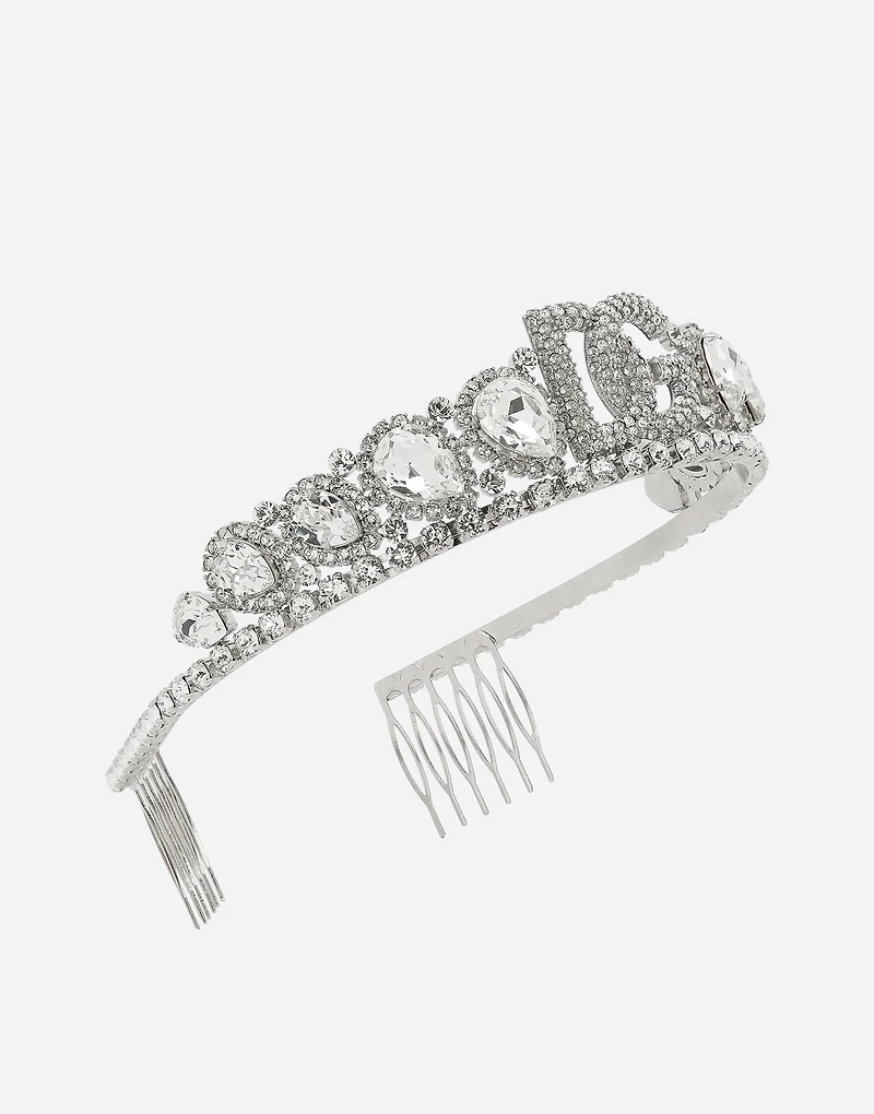 Diadem with crystal embellishment and DG logo