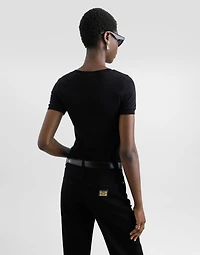 Jersey T-shirt with DG logo and lace details