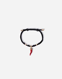 Good Luck Bracelet fabric with a pendant 18 carat yellow gold