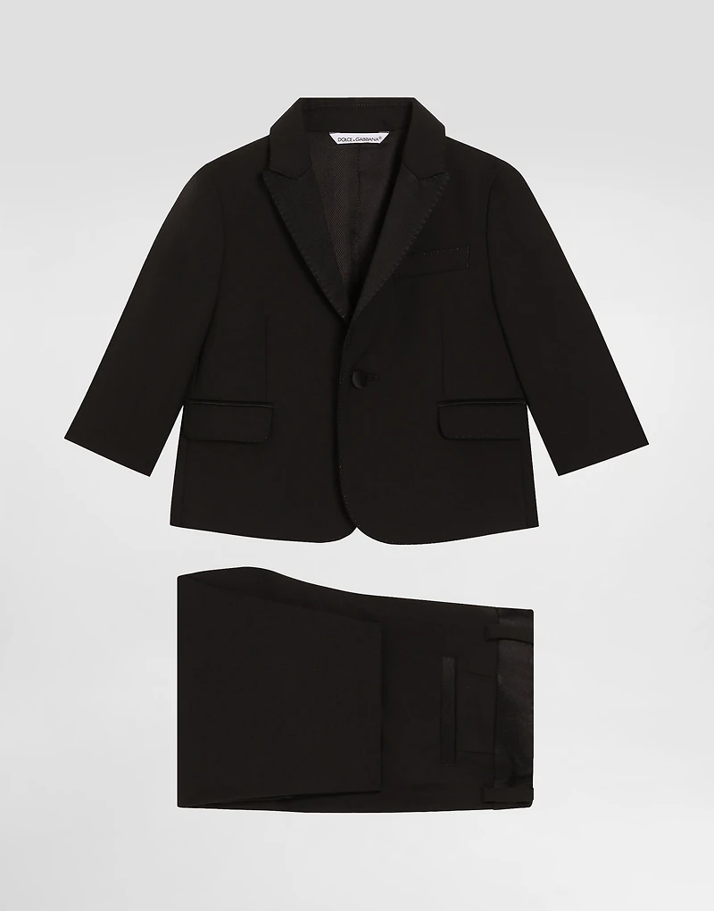 Wool canvas suit