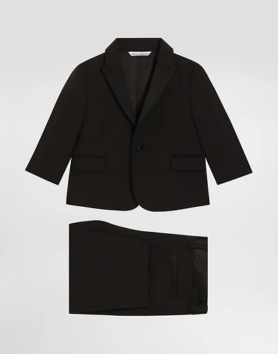 Wool canvas suit