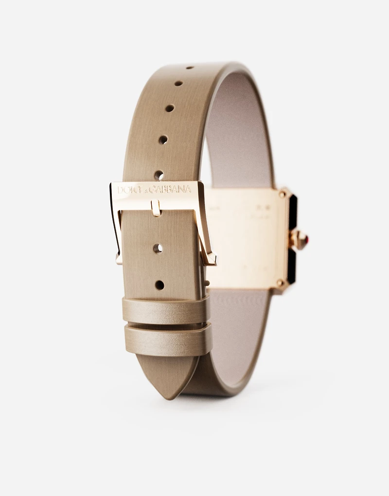 Gold watch with silk strap