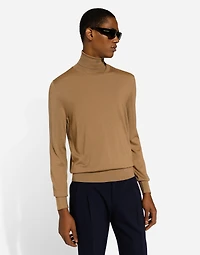 Cashmere and silk turtle-neck sweater