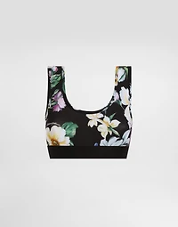 Activewear bra top floral-print jersey