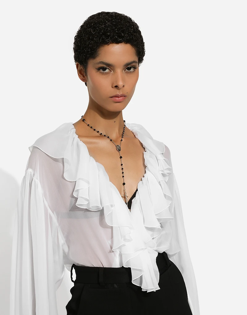 Chiffon blouse with ruffles