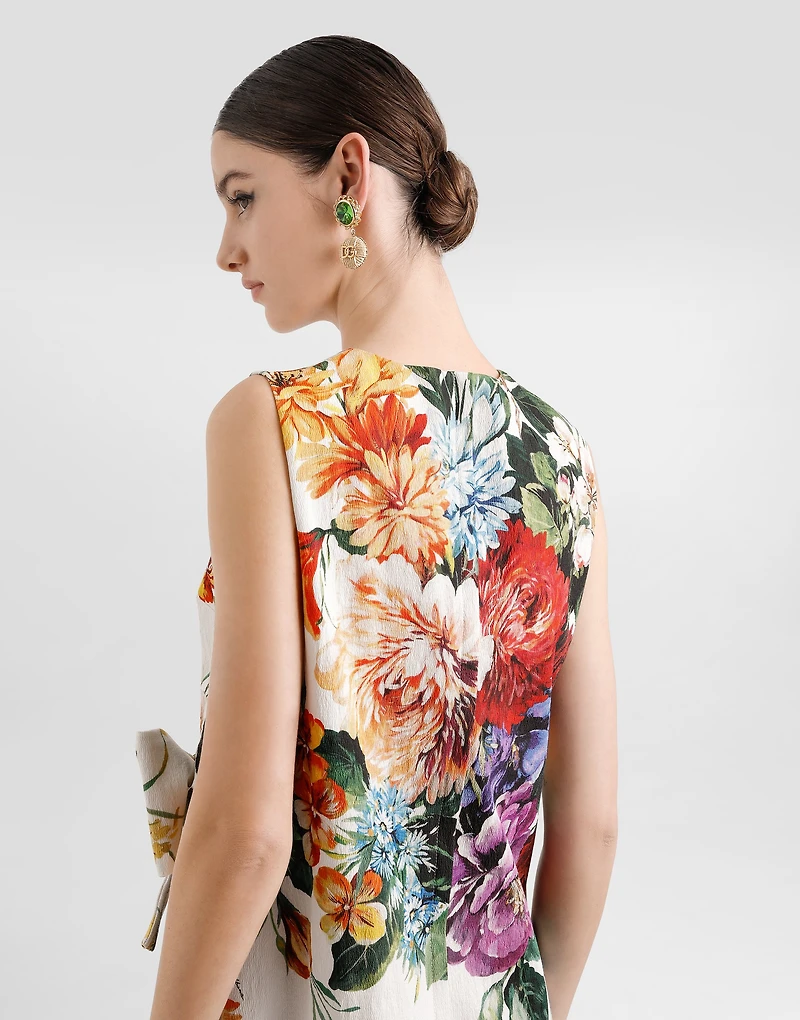 Flower bouquet-print dress