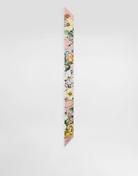 Floral-print twill headscarf (6x100