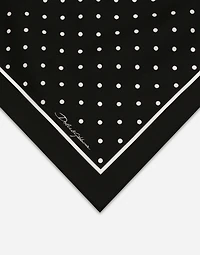 Silk twill scarf with polka-dot print (50x50