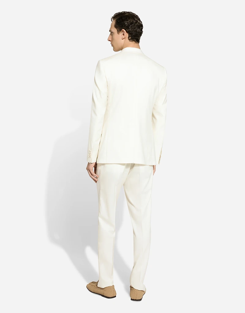 Silk jacquard round-neck sweater with DG logo