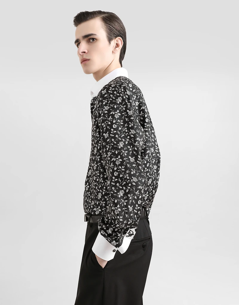 Silk shirt with tie print