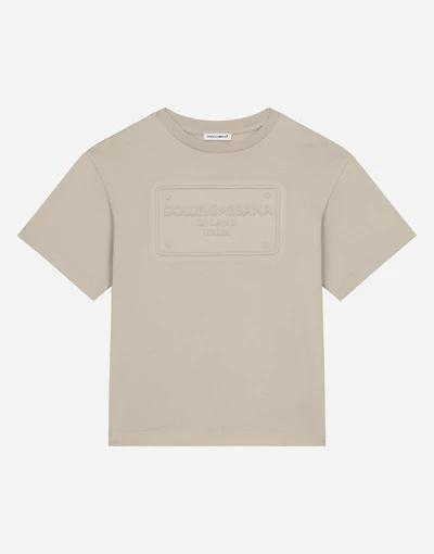 Jersey T-shirt with logo tag