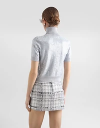 Turtle-neck sweater with sequin embroidery