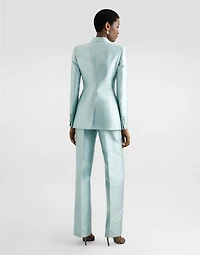Double-breasted jacket shantung silk