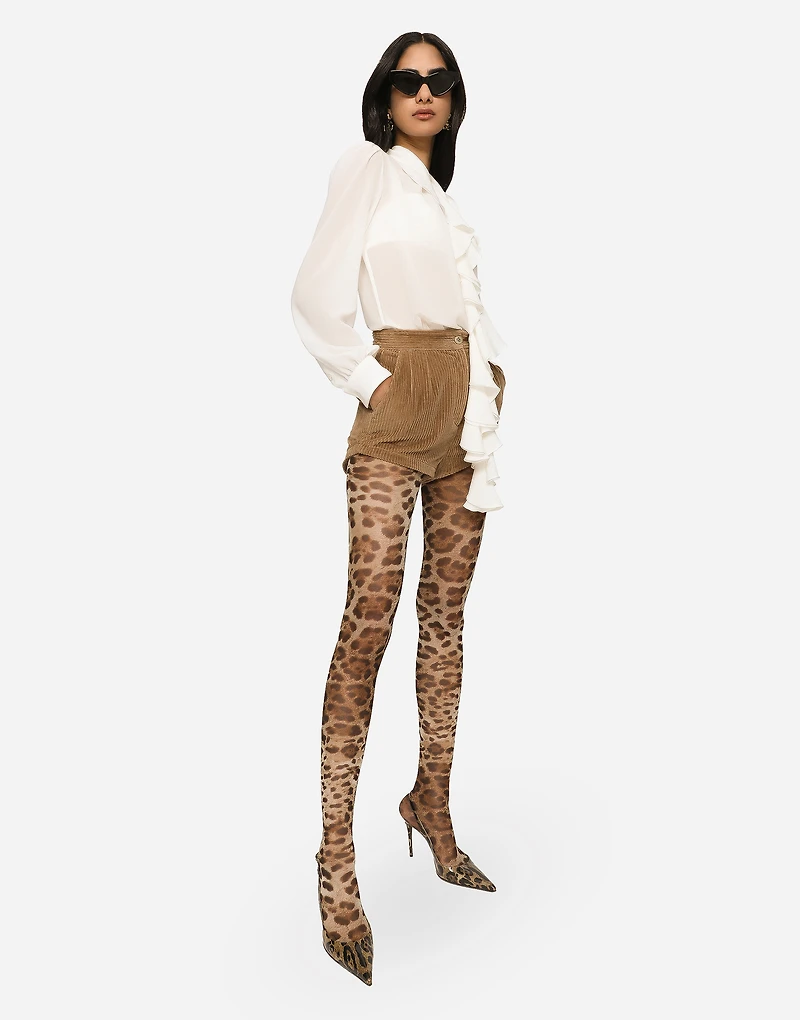 Georgette blouse with ruches