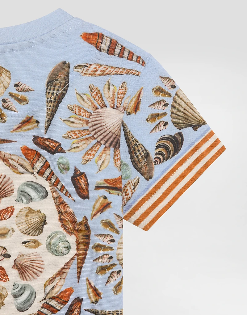 Shell-print short-sleeved jersey t-shirt