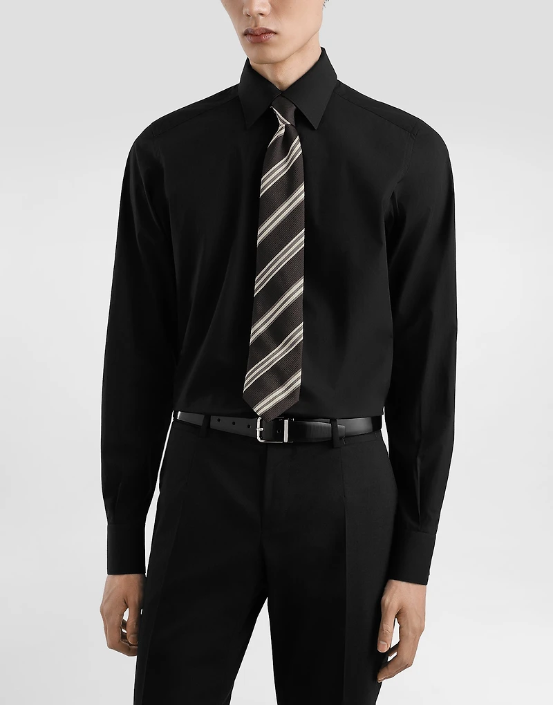 Striped jacquard tie