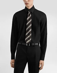 Striped jacquard tie