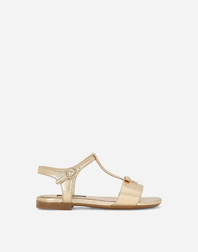Foiled leather sandals