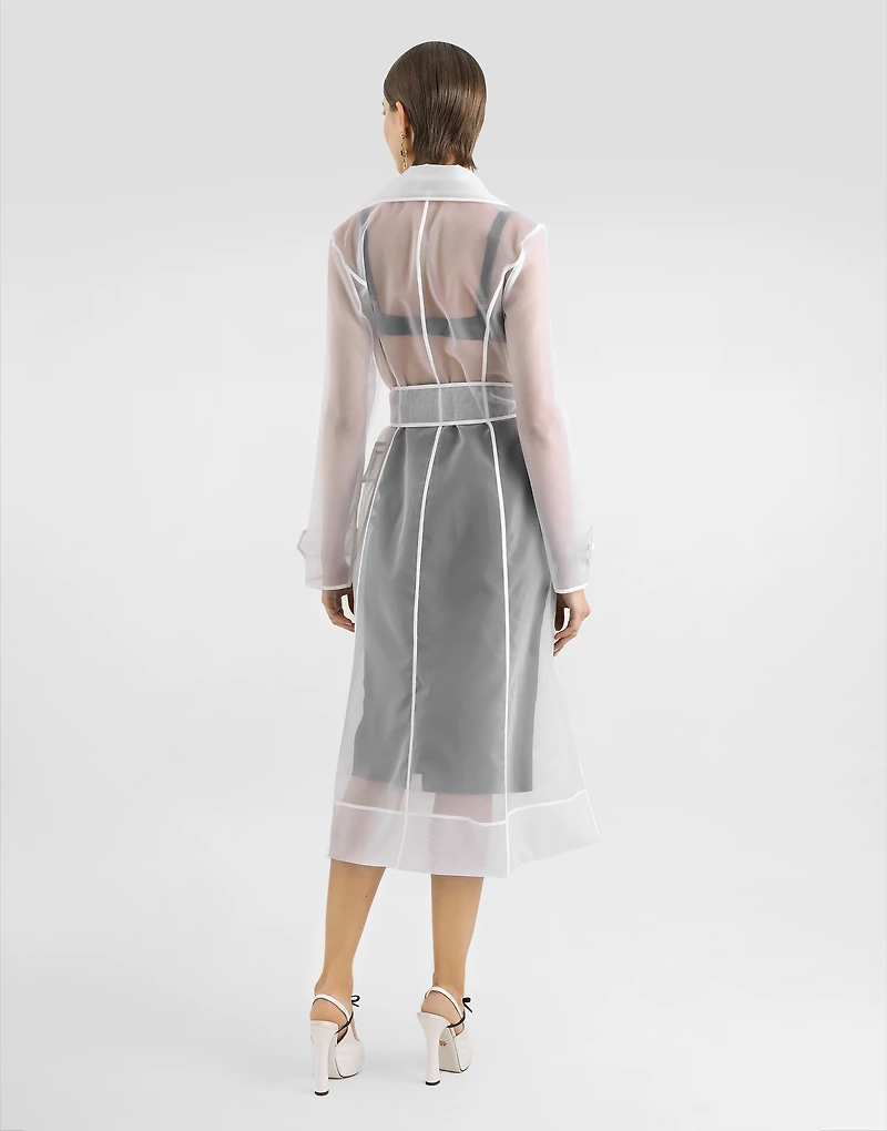 Technical organza trench coat