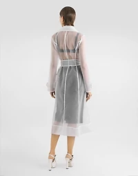Technical organza trench coat