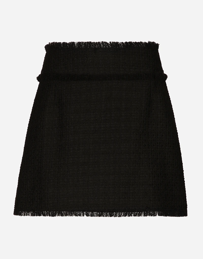 Raschel tweed miniskirt