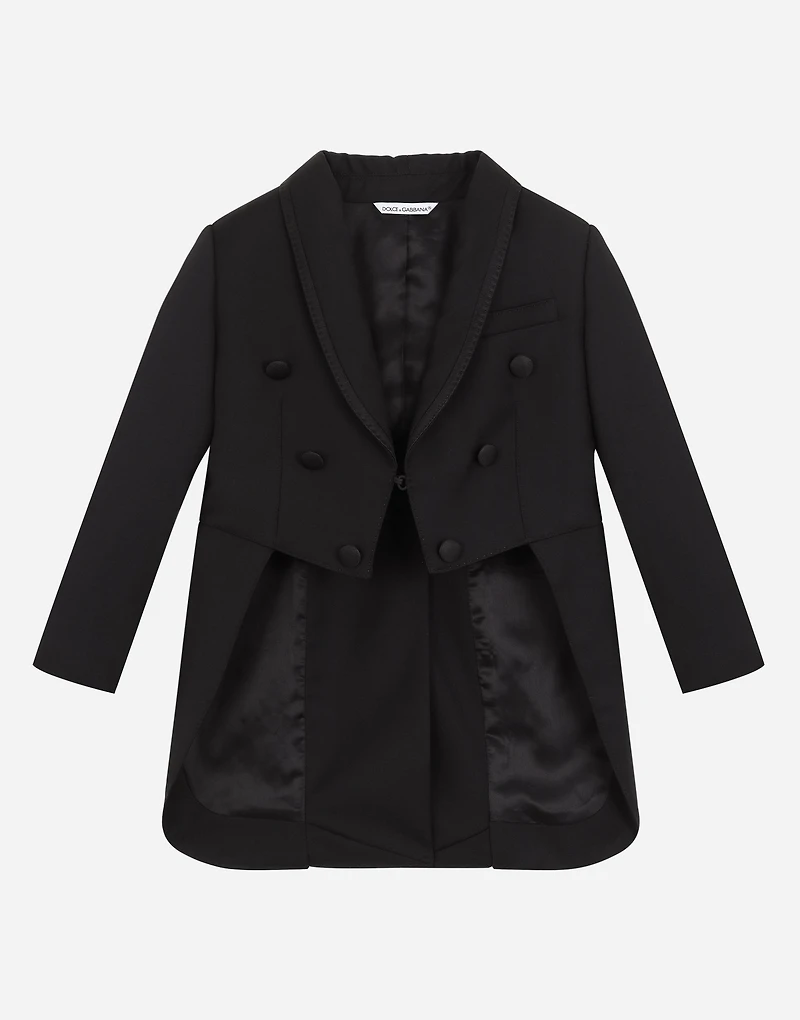 Single-breasted evening suit in stretch woolen fabric