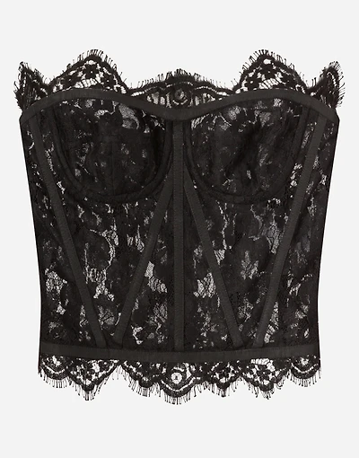 Short galloon lace bustier