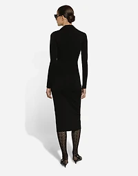 Stretch viscose knit pencil skirt with DG logo