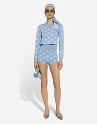 Wool and silk high-waisted panties with DG logo inlay