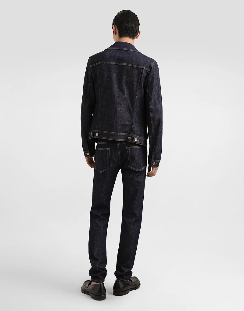 Skinny stretch cotton jeans with patch