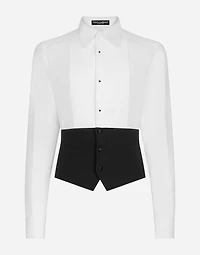 Tuxedo shirt with vest bottom section