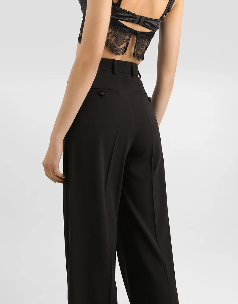 Flared woolen pants